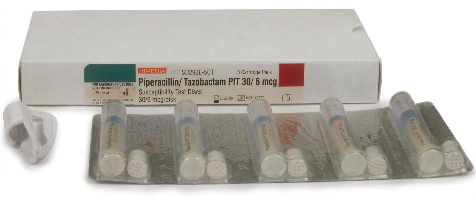 Himedia Piperacillin / Tazobactam PIT 30/6 mcg 5x50 disk cartridge in blister pack